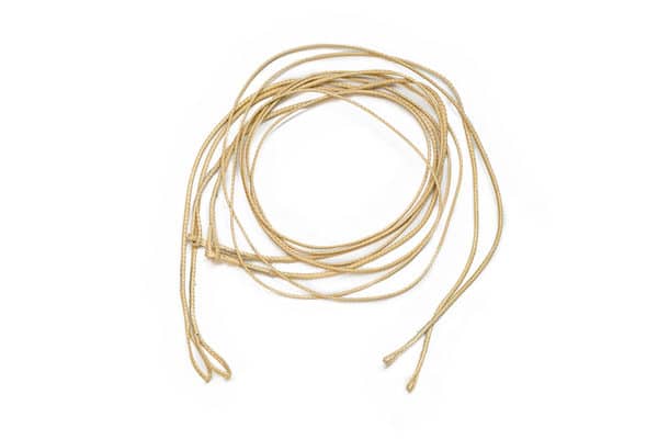 Parachute line set arranged for inspection showing thin canopy lines and structure