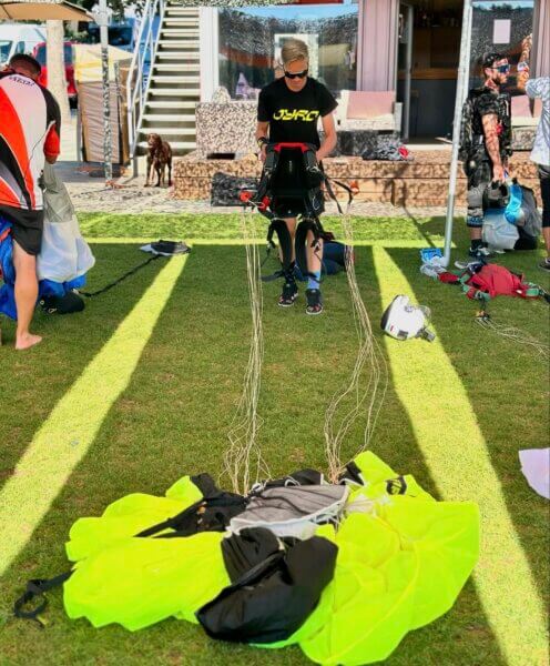 Skydiver packing their first Safire 4 Sport Canopy