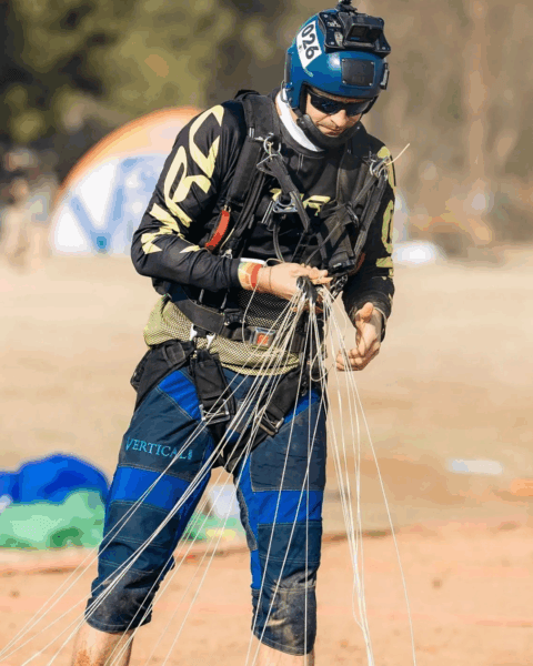Max sorting is line after a jump at Canopy Nationals in Pretoria, South Africa, 2025.